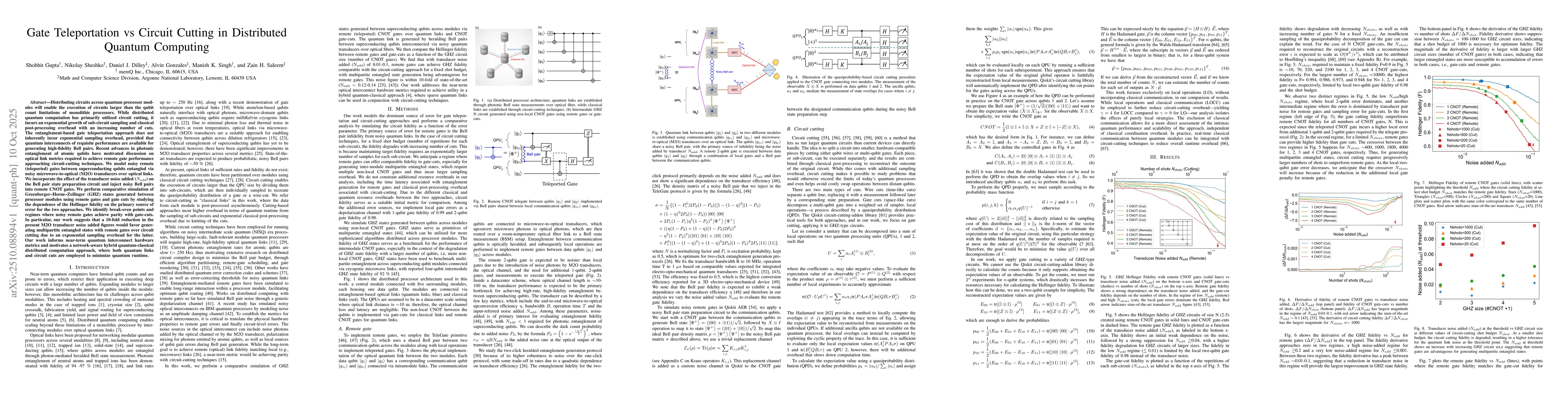 Thumbnail for Gate Teleportation vs Circuit Cutting in Distributed Quantum Computing