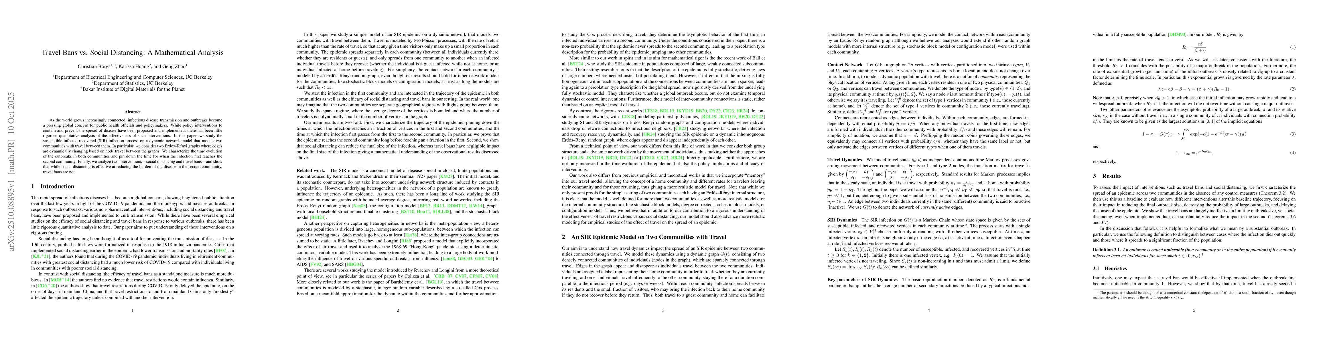 Thumbnail for Travel Bans vs. Social Distancing: A Mathematical Analysis