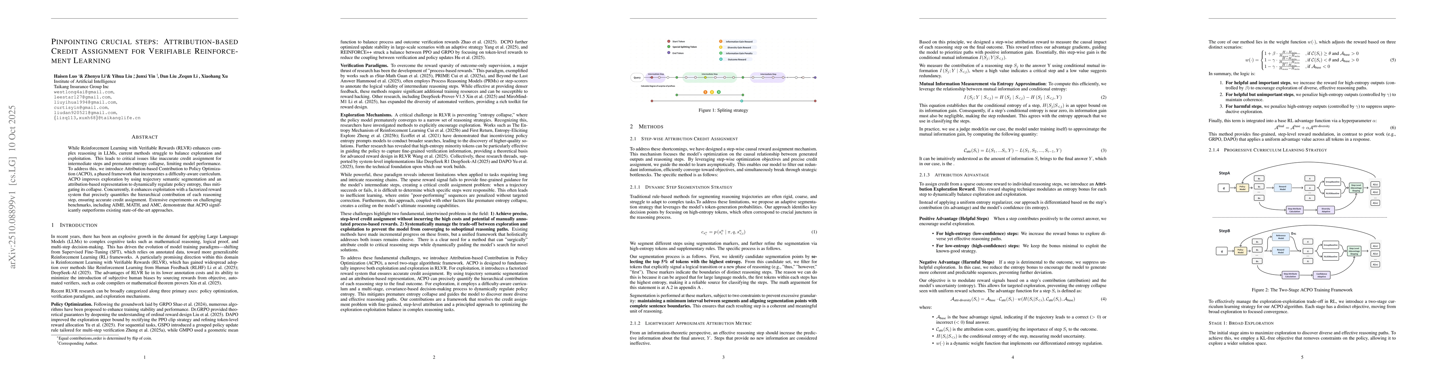 Thumbnail for Pinpointing crucial steps: Attribution-based Credit Assignment for
  Verifiable Reinforcement Learning