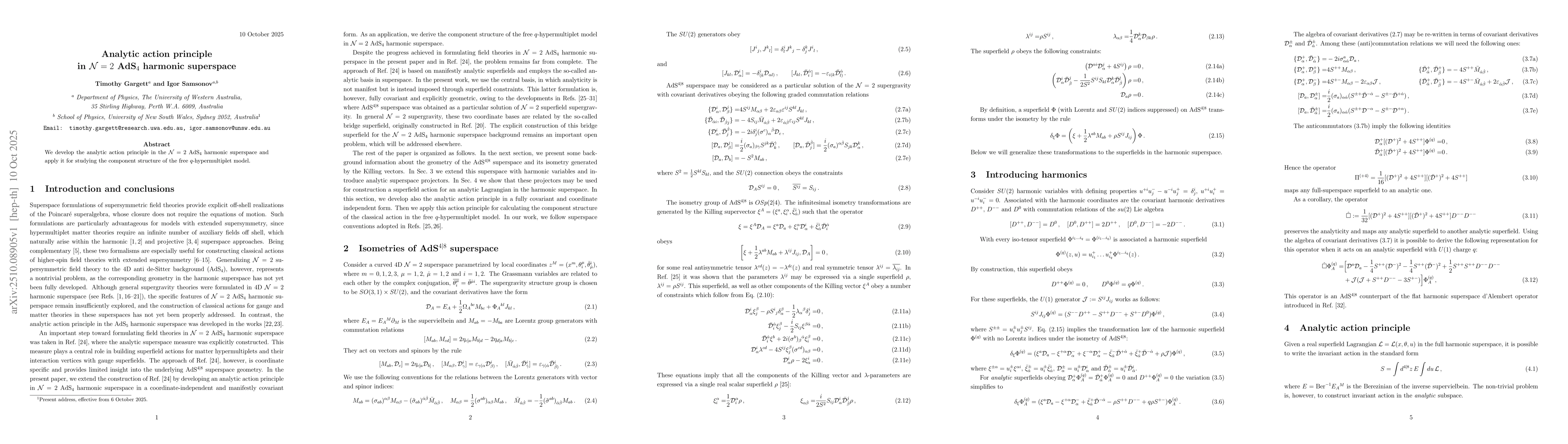 Thumbnail for Analytic action principle in $\mathcal{N}=2$ AdS$_4$ harmonic superspace