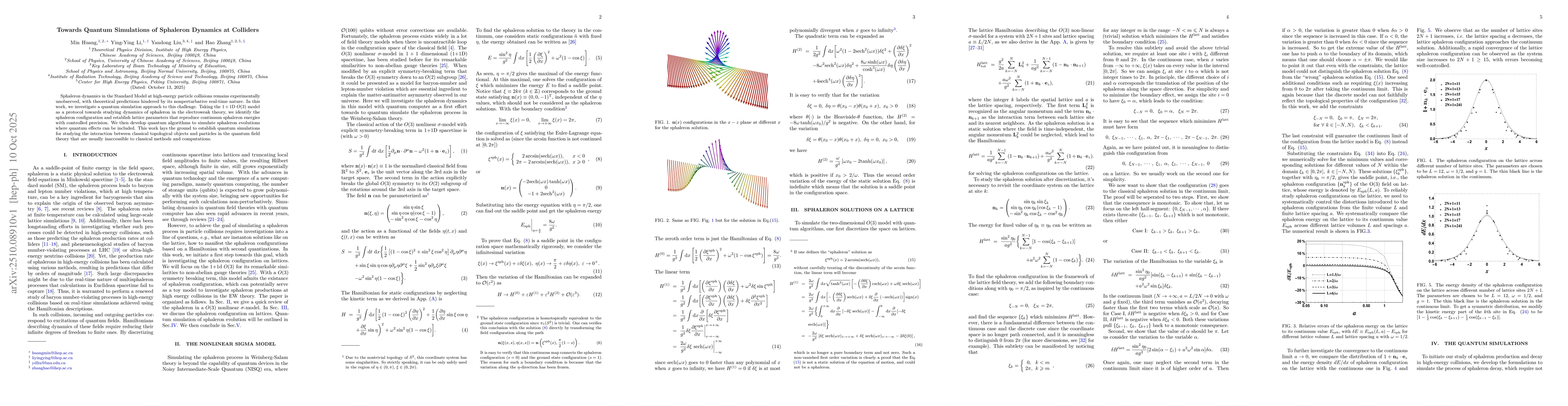 Thumbnail for Towards Quantum Simulations of Sphaleron Dynamics at Colliders