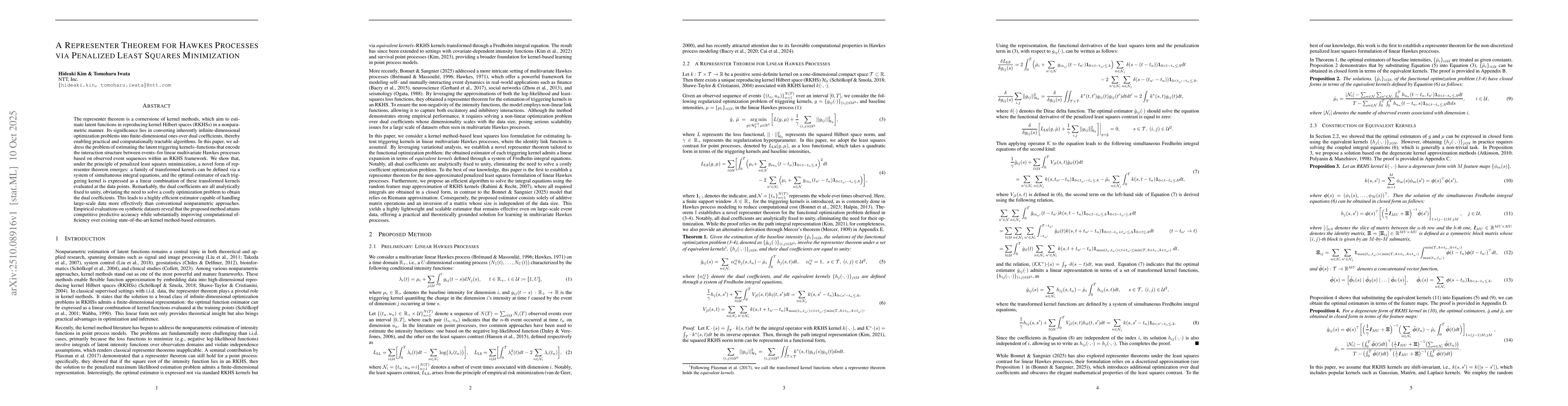 Thumbnail for A Representer Theorem for Hawkes Processes via Penalized Least Squares
  Minimization