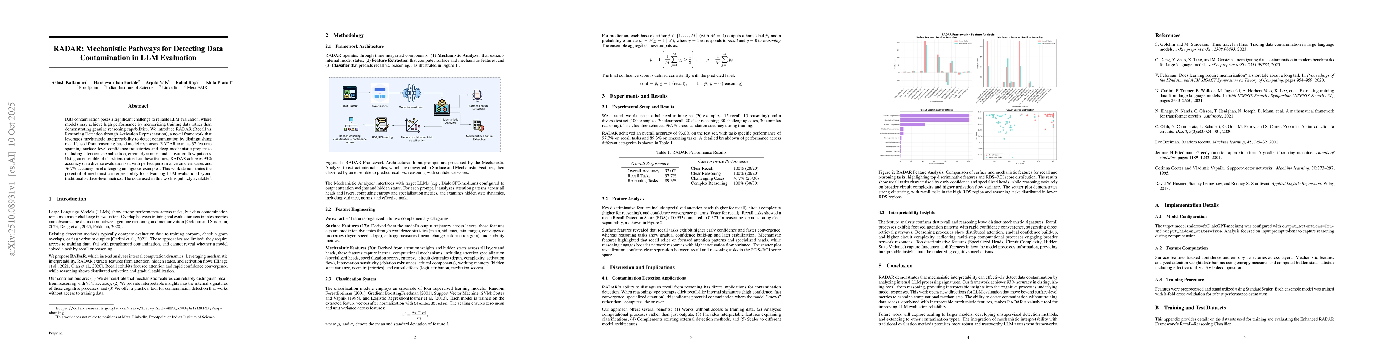Thumbnail for RADAR: Mechanistic Pathways for Detecting Data Contamination in LLM
  Evaluation