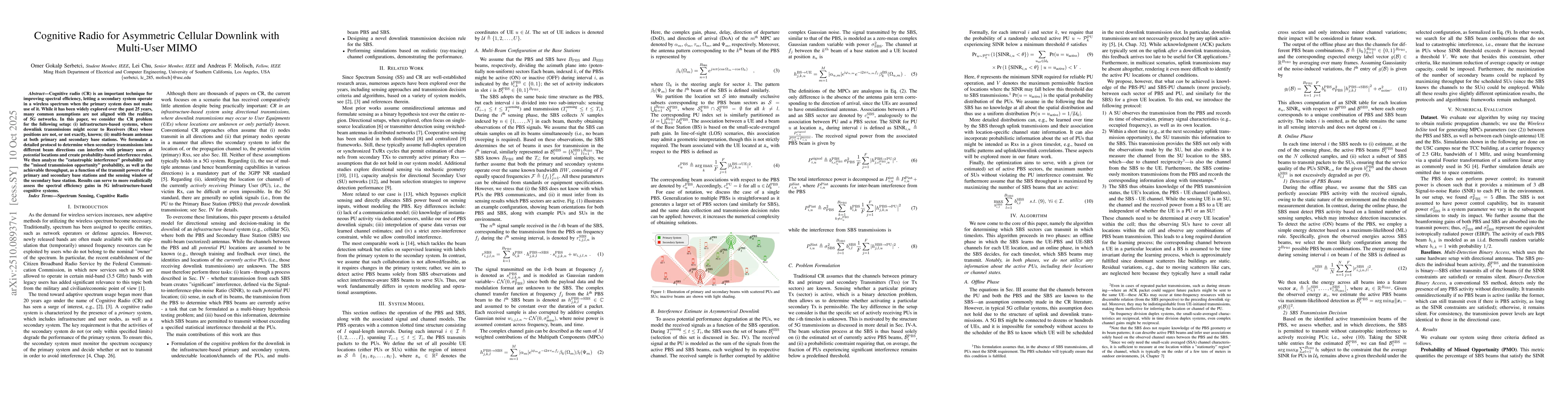 Thumbnail for Cognitive Radio for Asymmetric Cellular Downlink with Multi-User MIMO