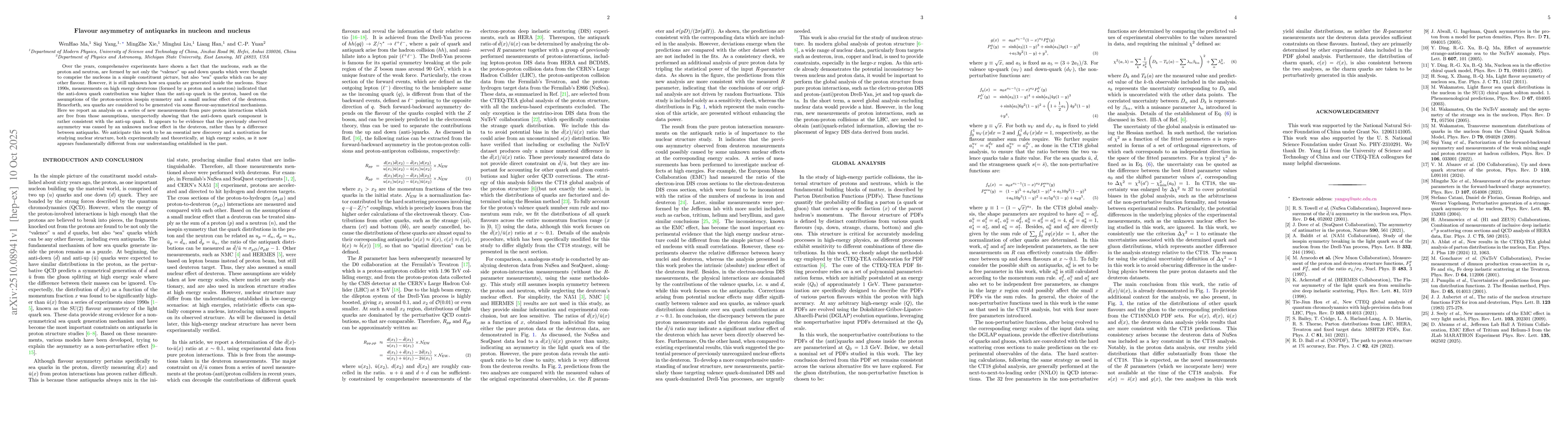 Thumbnail for Flavour asymmetry of antiquarks in nucleon and nucleus