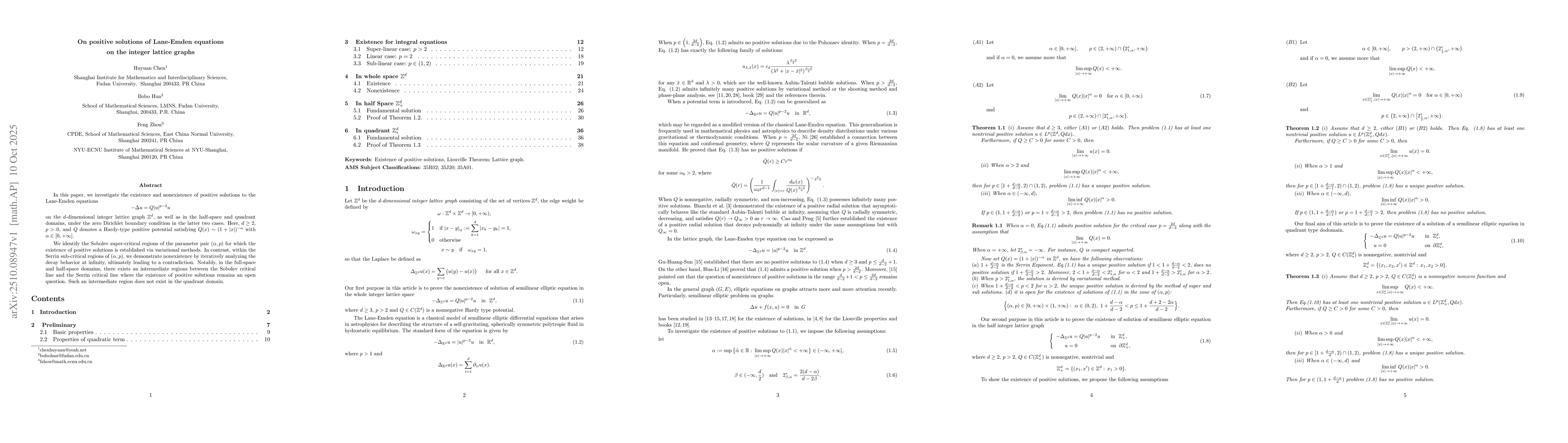 Thumbnail for On positive solutions of Lane-Emden equations on the integer lattice
  graphs