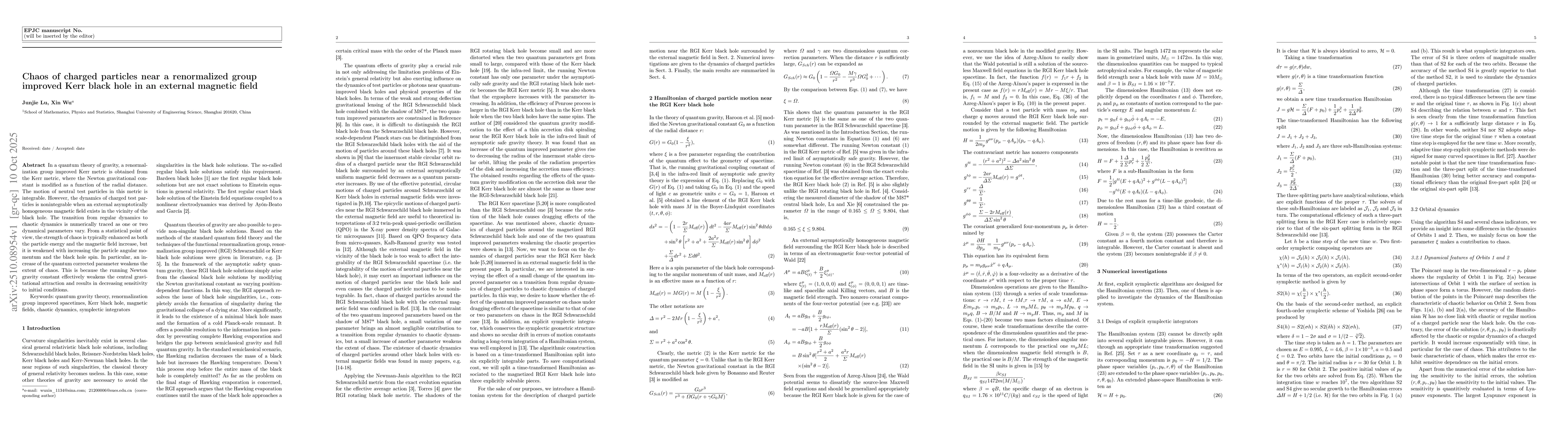 Thumbnail for Chaos of charged particles near a renormalized group improved Kerr black
  hole in an external magnetic field