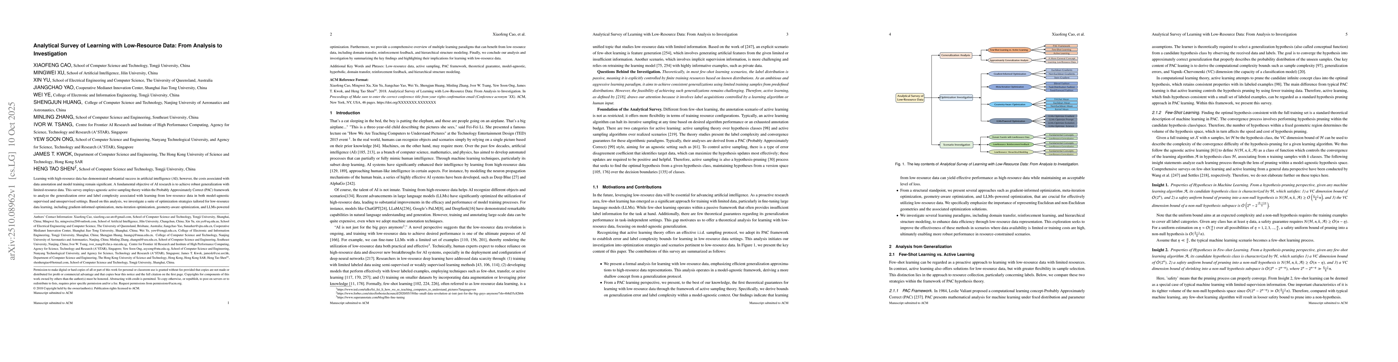 Thumbnail for Analytical Survey of Learning with Low-Resource Data: From Analysis to
  Investigation