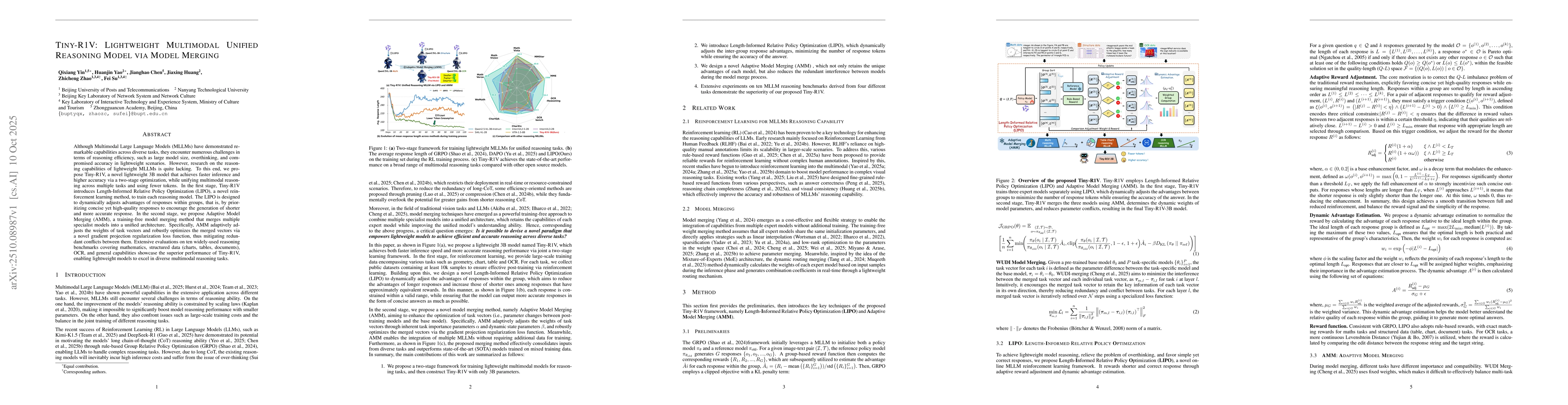 Thumbnail for Tiny-R1V: Lightweight Multimodal Unified Reasoning Model via Model
  Merging