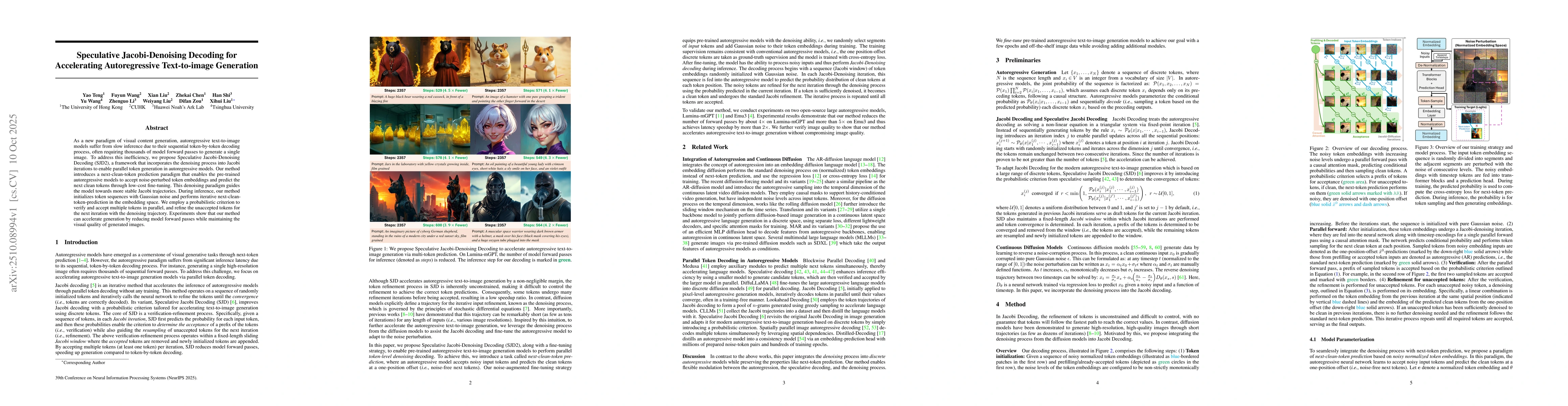 Thumbnail for Speculative Jacobi-Denoising Decoding for Accelerating Autoregressive
  Text-to-image Generation