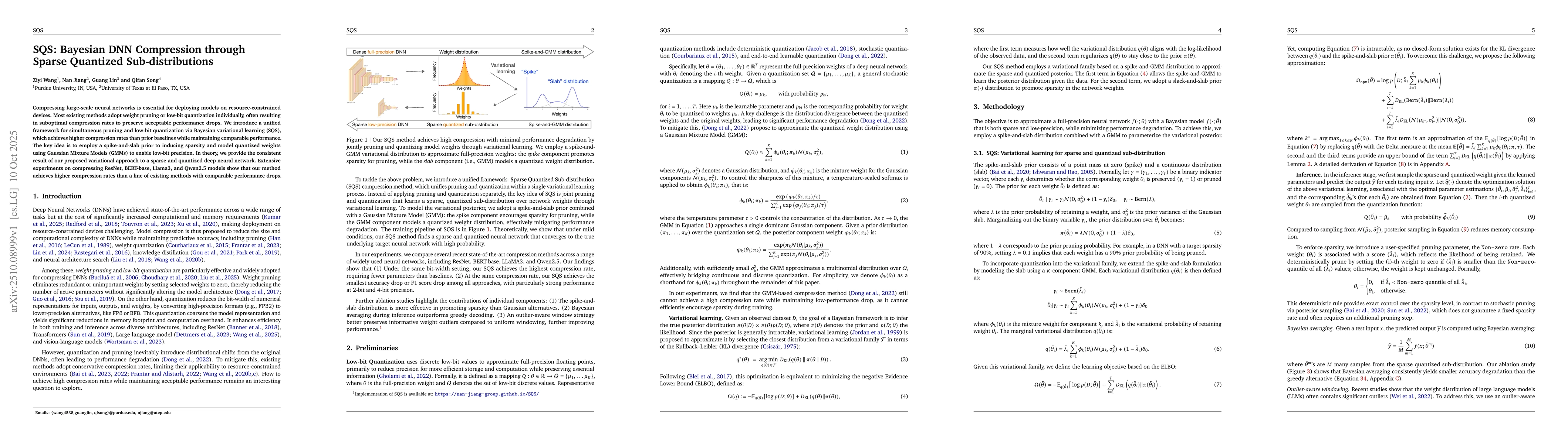 Thumbnail for SQS: Bayesian DNN Compression through Sparse Quantized Sub-distributions