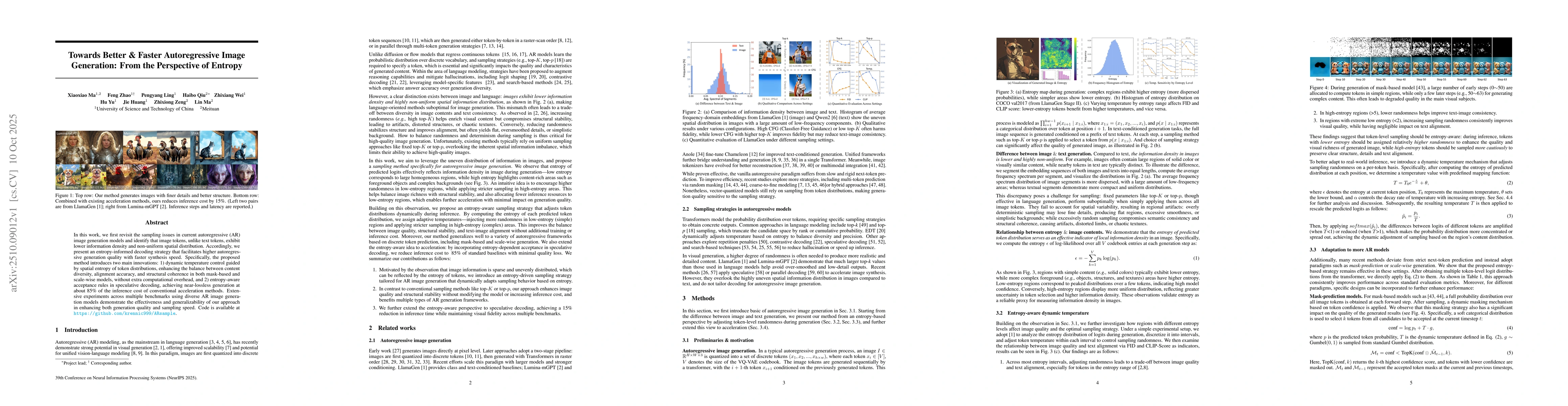 Thumbnail for Towards Better & Faster Autoregressive Image Generation: From the
  Perspective of Entropy