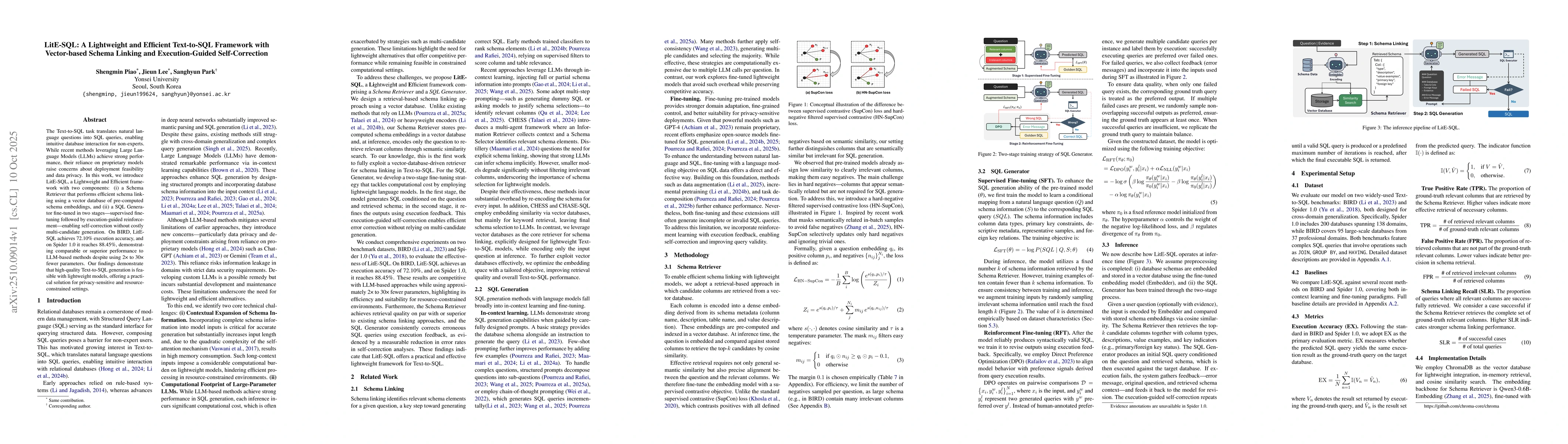 Thumbnail for LitE-SQL: A Lightweight and Efficient Text-to-SQL Framework with
  Vector-based Schema Linking and Execution-Guided Self-Correction