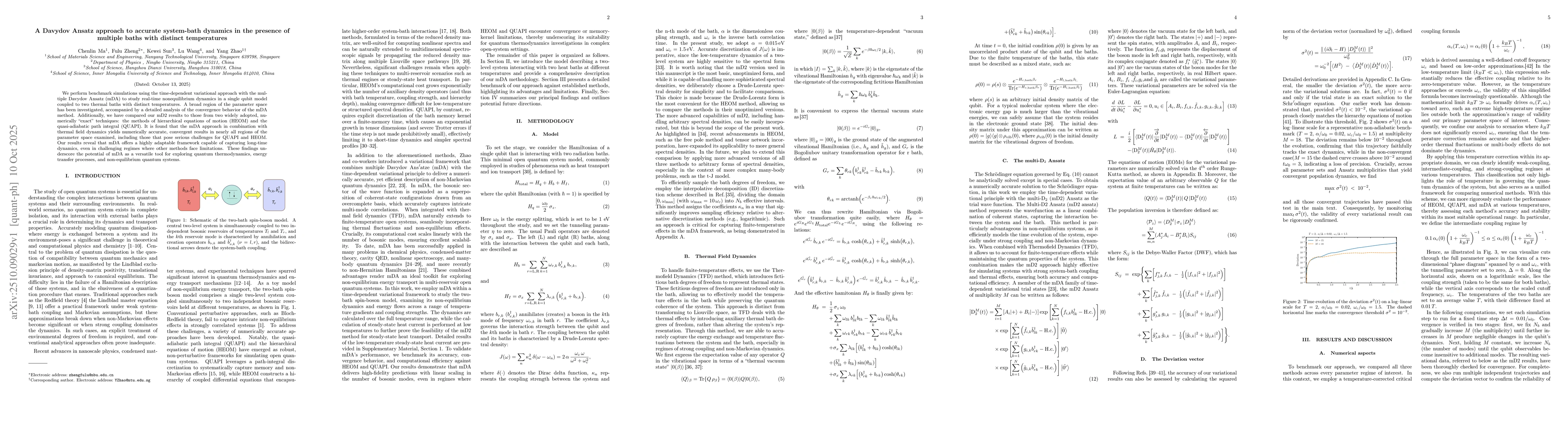 Thumbnail for A Davydov Ansatz approach to accurate system-bath dynamics in the
  presence of multiple baths with distinct temperatures