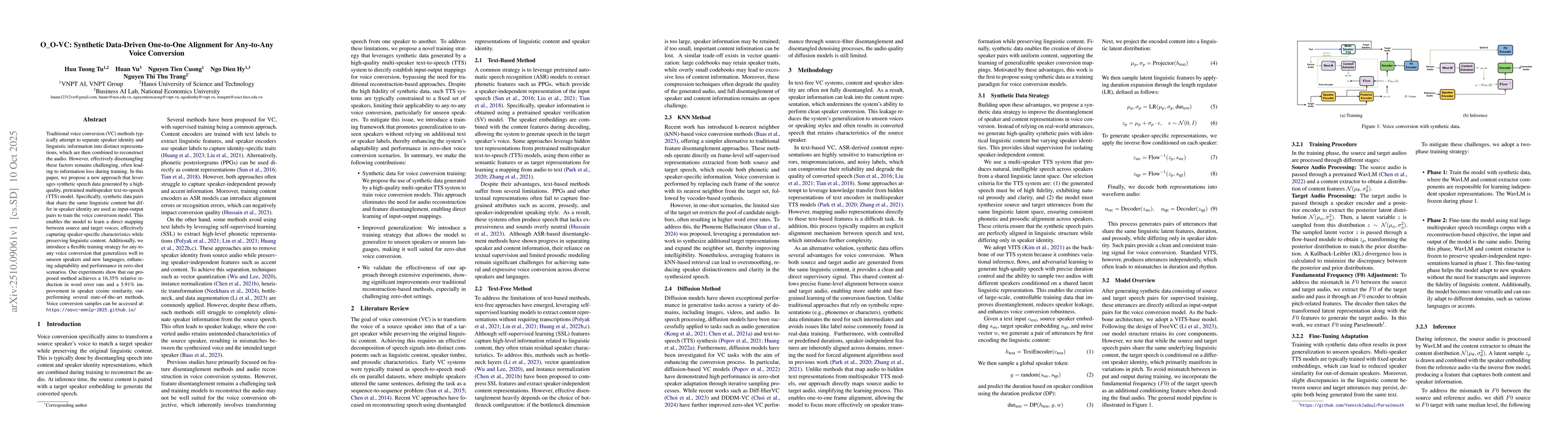 Thumbnail for O_O-VC: Synthetic Data-Driven One-to-One Alignment for Any-to-Any Voice
  Conversion