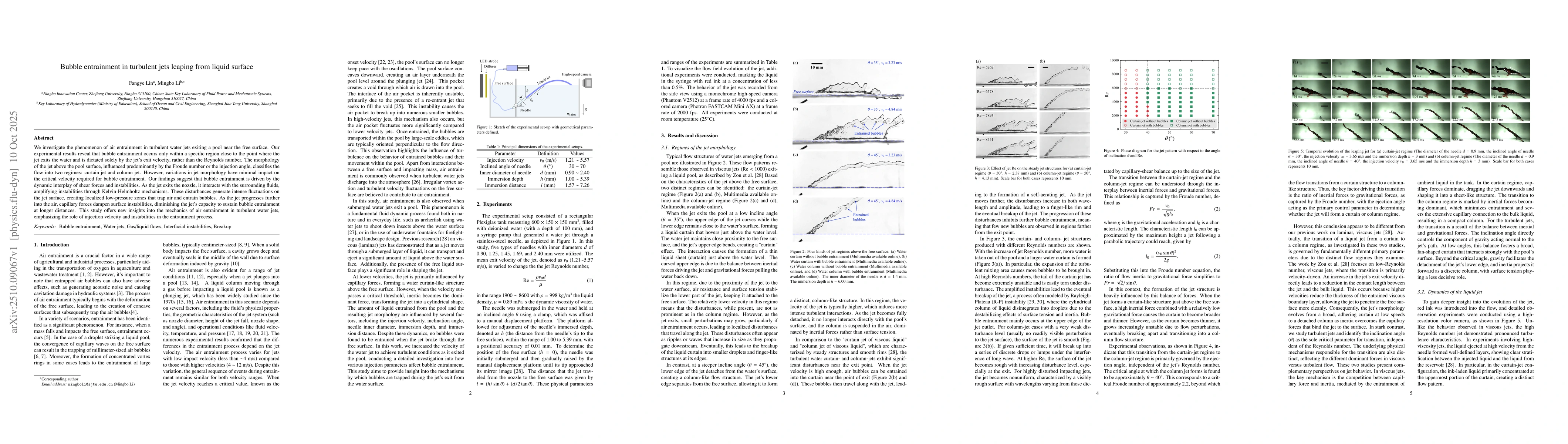 Thumbnail for Bubble entrainment in turbulent jets leaping from liquid surface