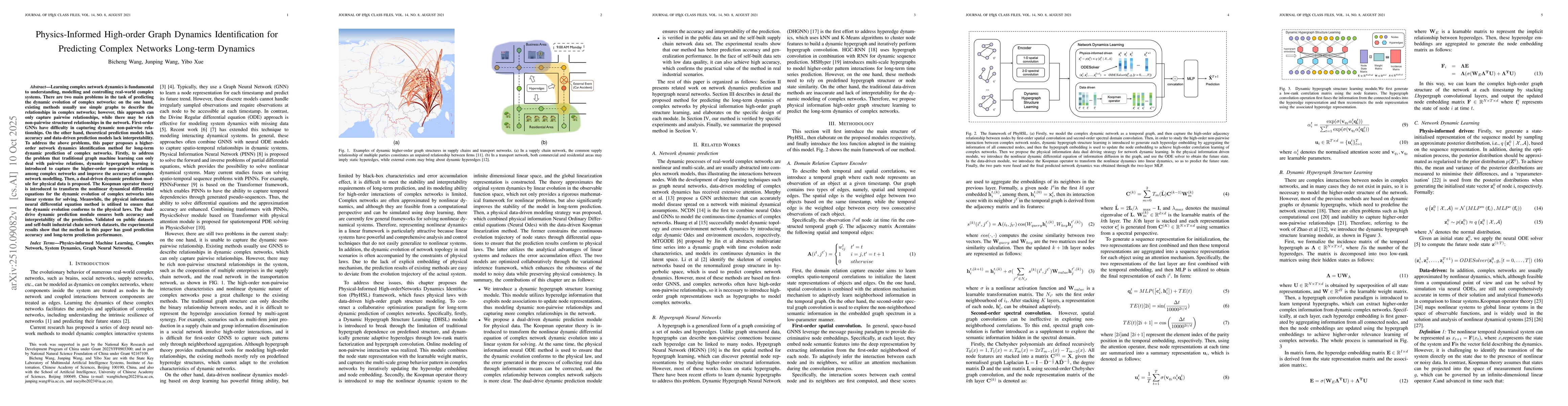 Thumbnail for Physics-Informed High-order Graph Dynamics Identification Learning for
  Predicting Complex Networks Long-term Dynamics