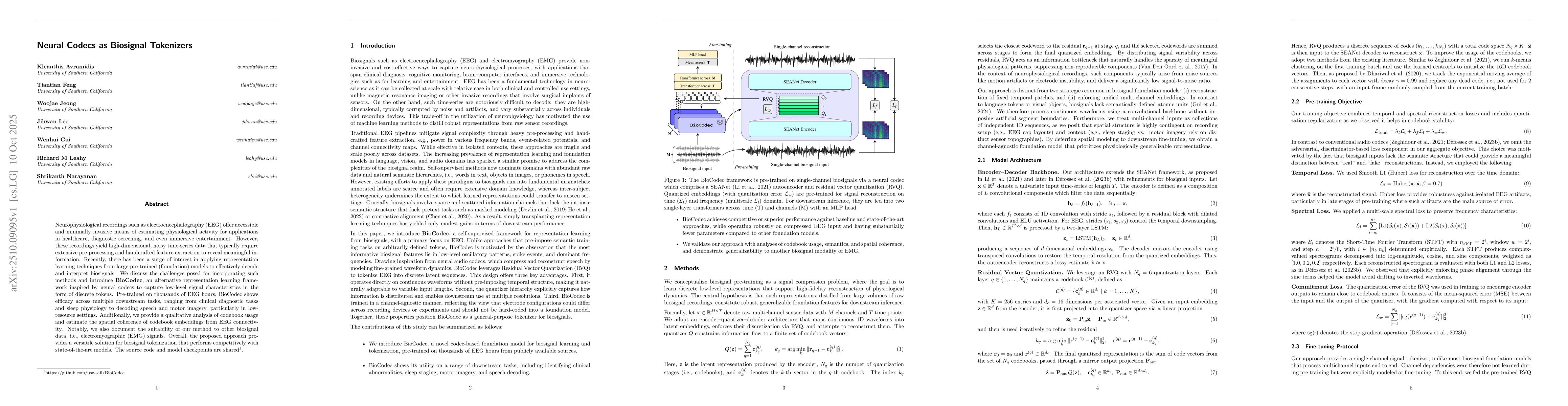 Thumbnail for Neural Codecs as Biosignal Tokenizers
