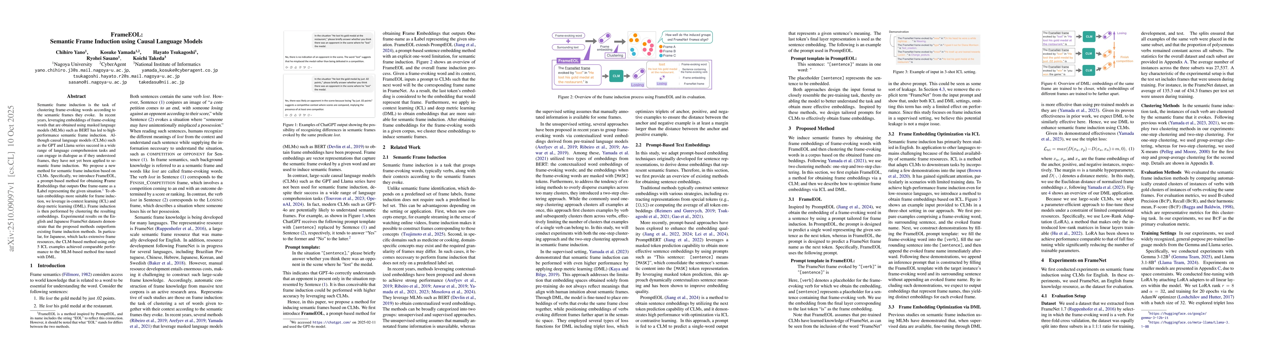 Thumbnail for FrameEOL: Semantic Frame Induction using Causal Language Models