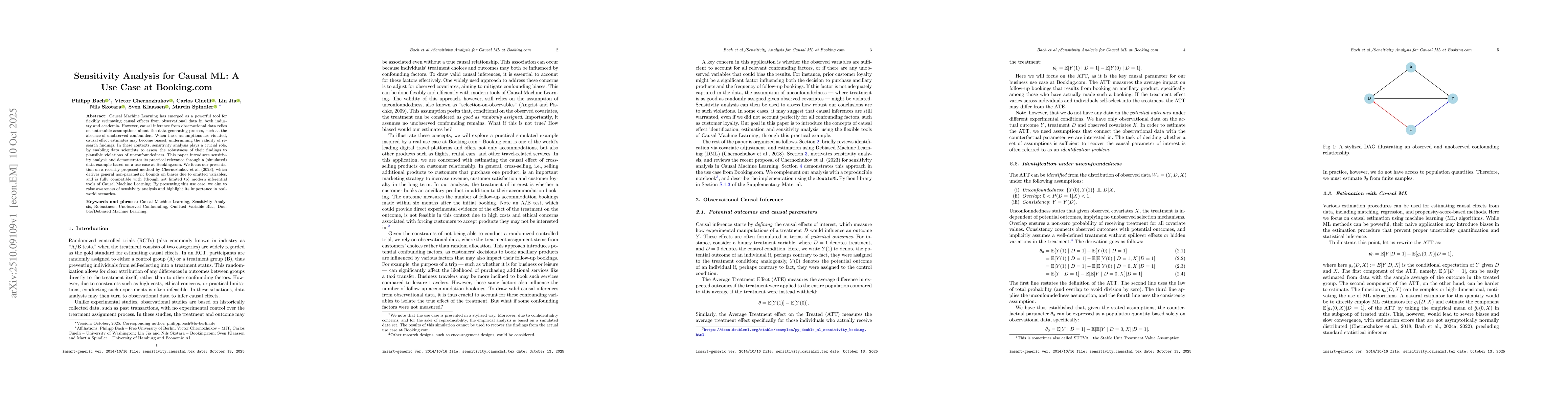 Thumbnail for Sensitivity Analysis for Causal ML: A Use Case at Booking.com