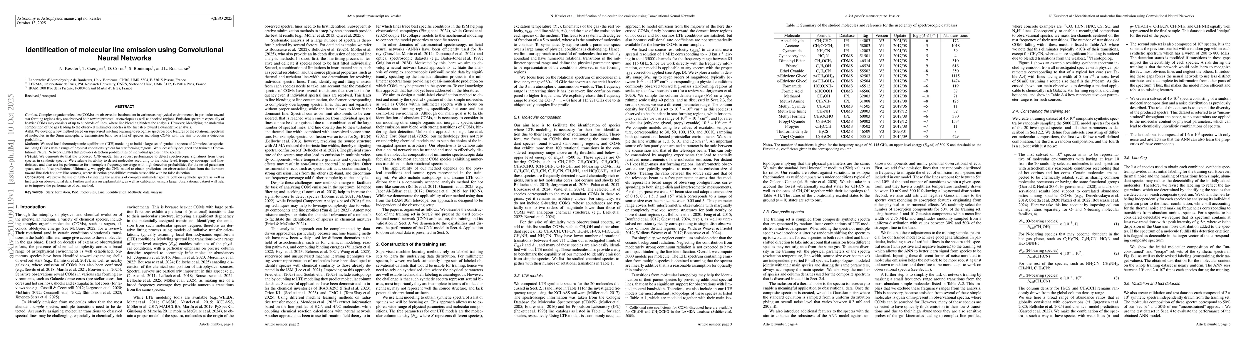 Thumbnail for Identification of molecular line emission using Convolutional Neural
  Networks