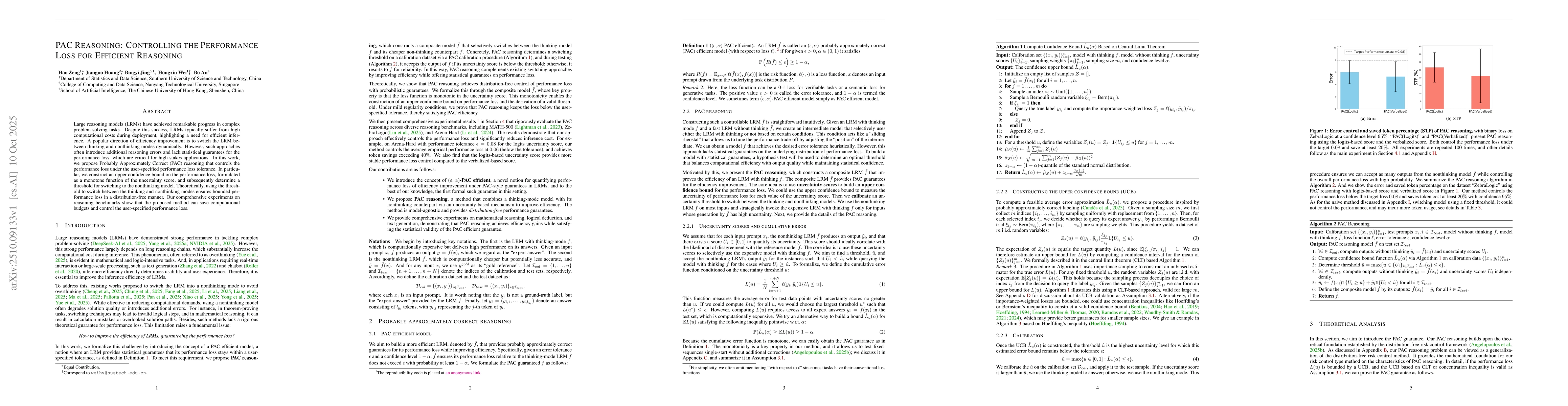 Thumbnail for PAC Reasoning: Controlling the Performance Loss for Efficient Reasoning
