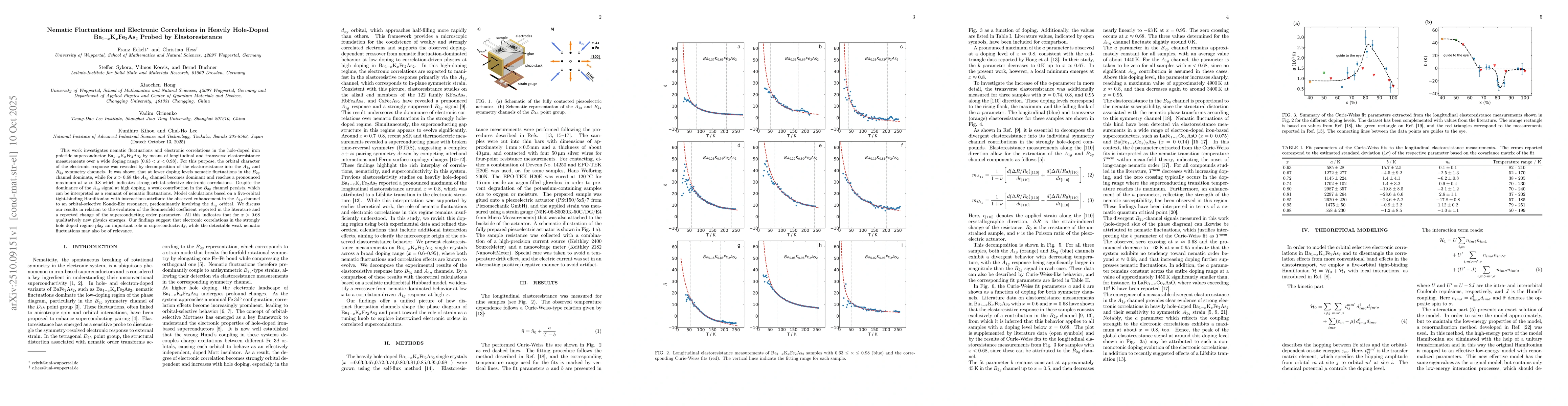 Thumbnail for Nematic Fluctuations and Electronic Correlations in Heavily Hole-Doped
  Ba$_{1-x}$K$_x$Fe$_2$As$_2$ Probed by Elastoresistance