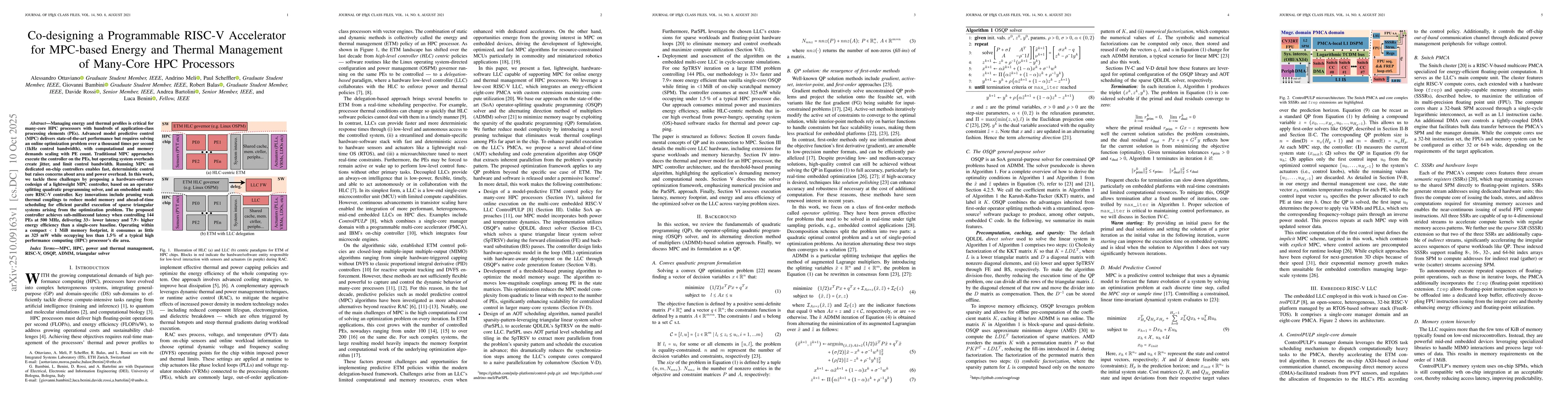 Thumbnail for Co-designing a Programmable RISC-V Accelerator for MPC-based Energy and
  Thermal Management of Many-Core HPC Processors