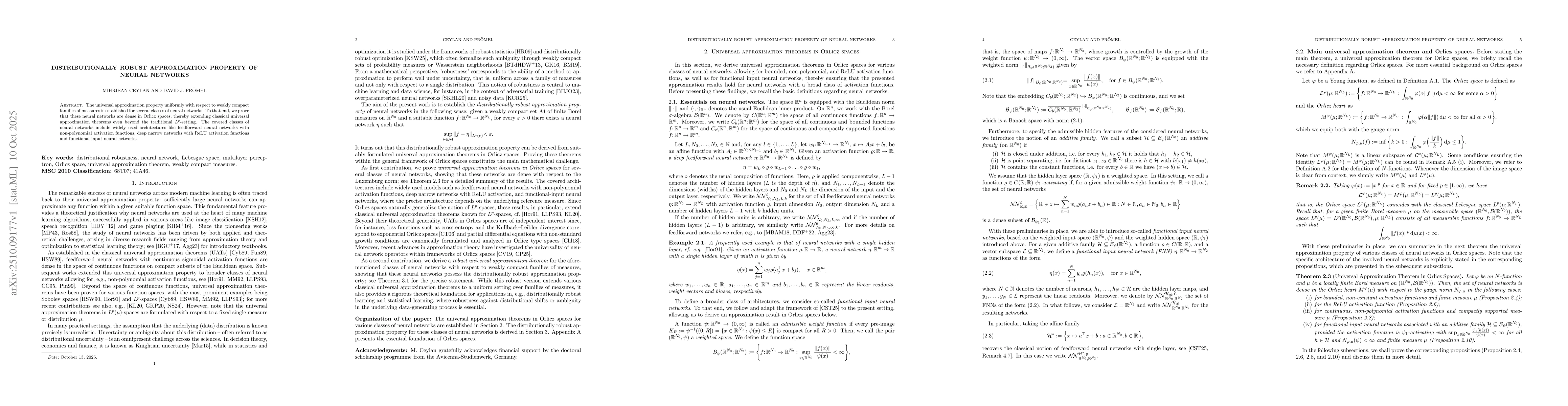 Thumbnail for Distributionally robust approximation property of neural networks