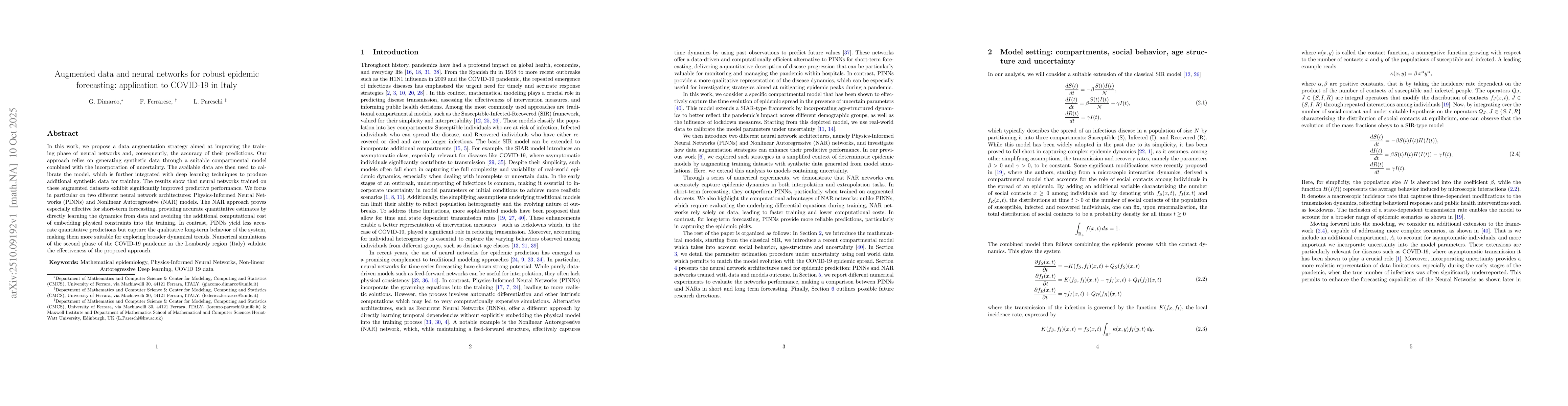 Thumbnail for Augmented data and neural networks for robust epidemic forecasting:
  application to COVID-19 in Italy