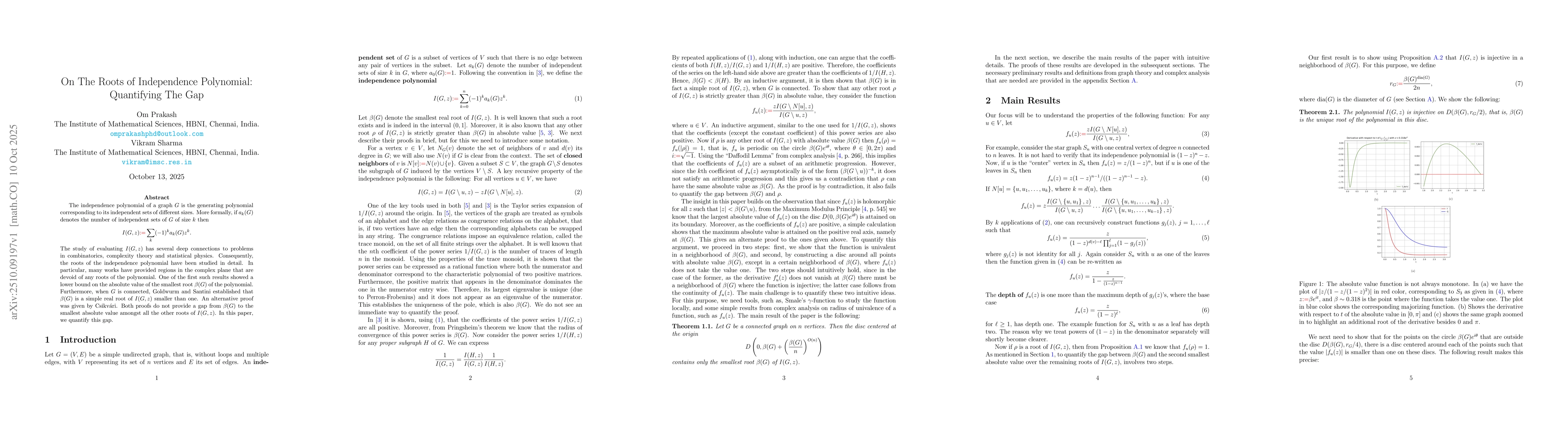 Thumbnail for On The Roots of Independence Polynomial: Quantifying The Gap