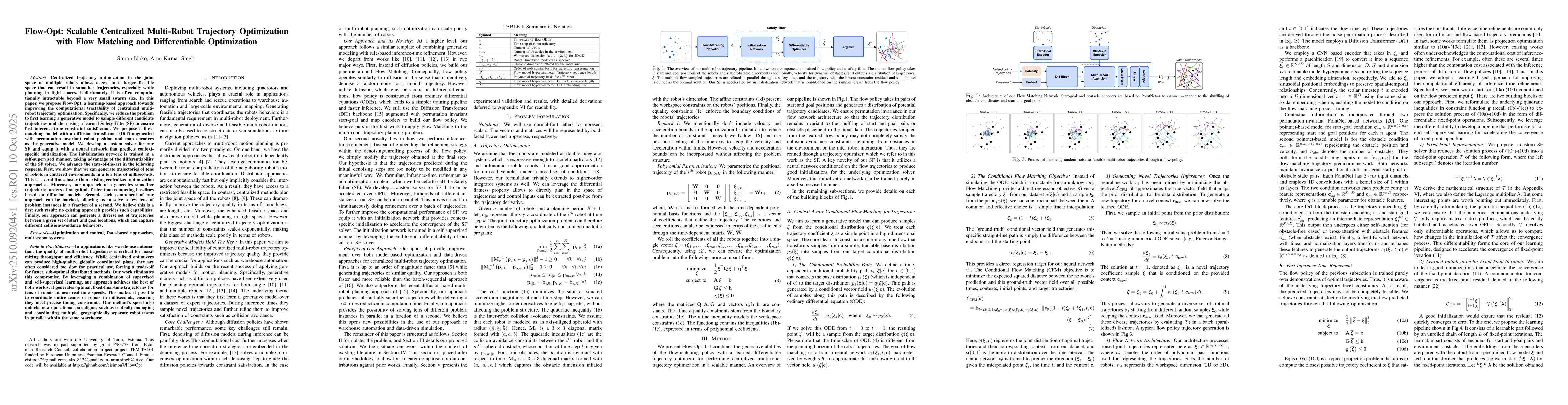 Thumbnail for Flow-Opt: Scalable Centralized Multi-Robot Trajectory Optimization with
  Flow Matching and Differentiable Optimization