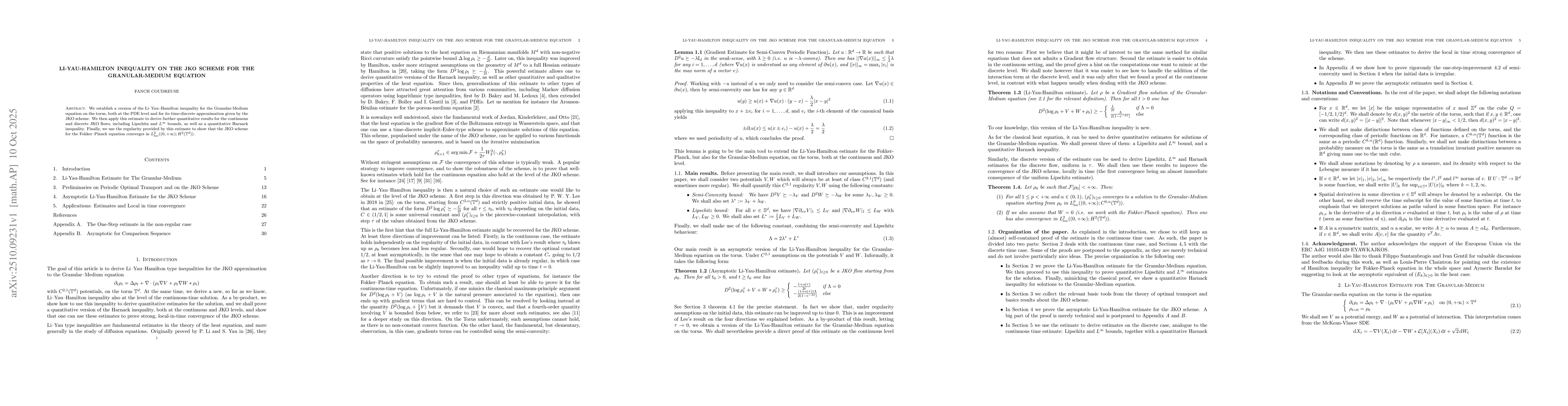 Thumbnail for Li-Yau-Hamilton Inequality on the JKO Scheme for the Granular-Medium
  Equation