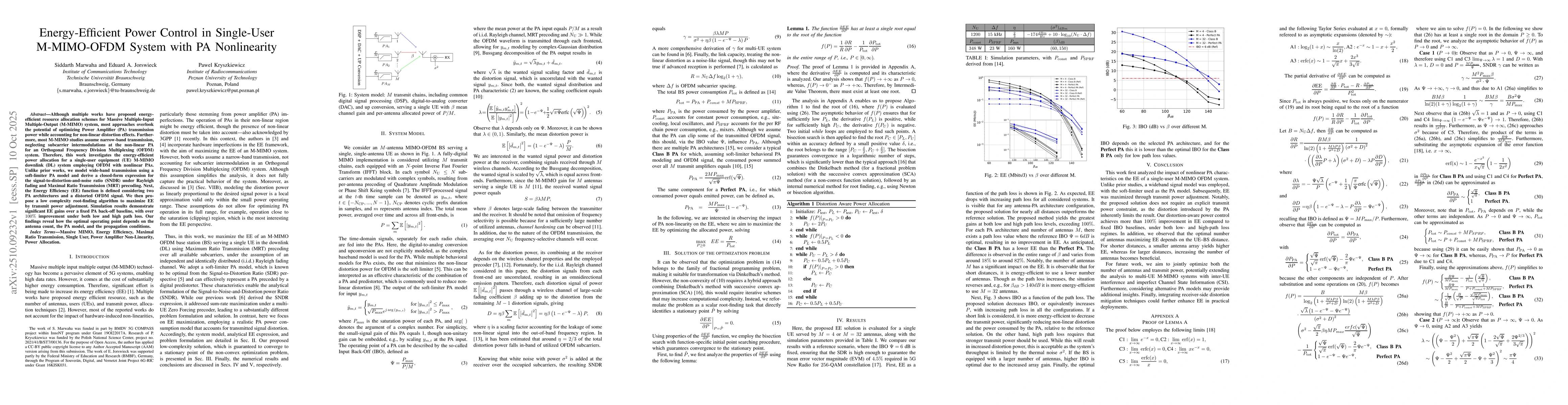 Thumbnail for Energy-Efficient Power Control in Single-User M-MIMO-OFDM System with PA
  Nonlinearity