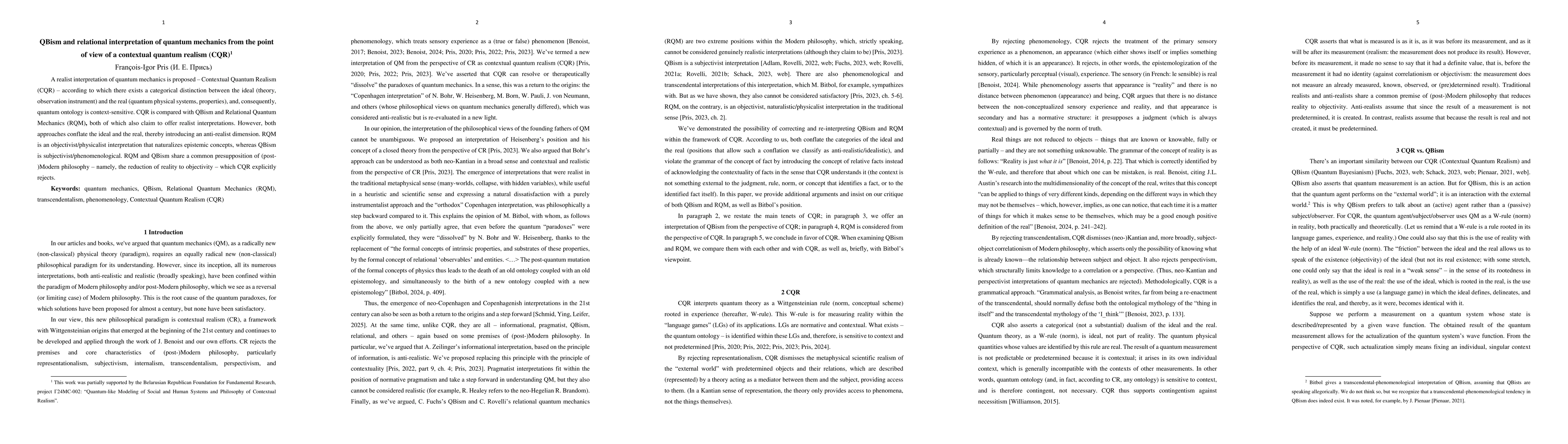 Thumbnail for QBism and relational interpretation of quantum mechanics from the point
  of view of a contextual quantum realism (CQR)