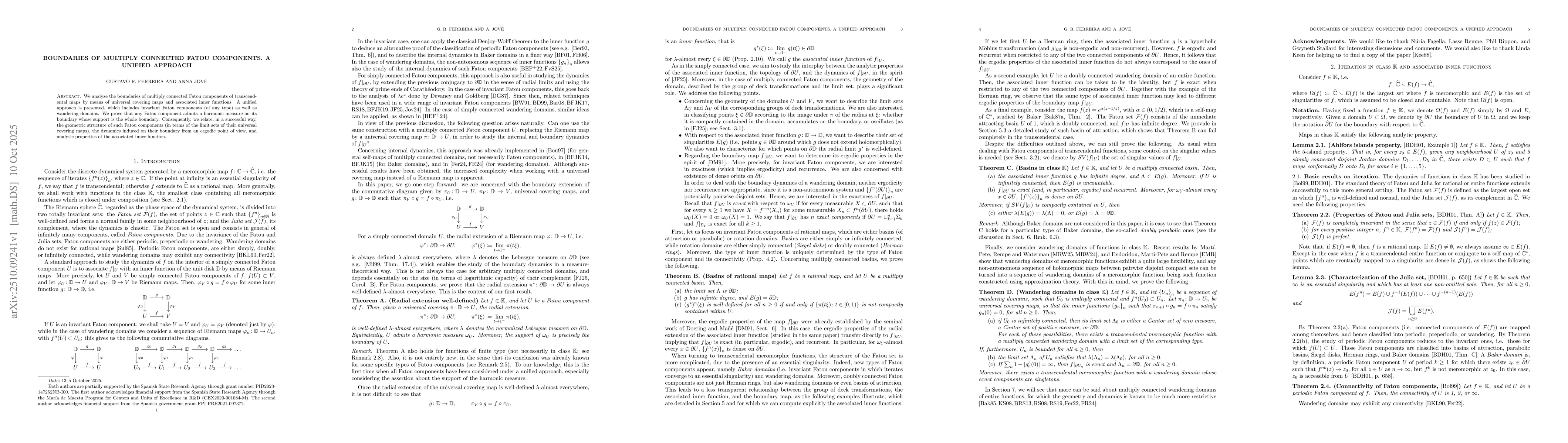 Thumbnail for Boundaries of multiply connected Fatou components. A unified approach