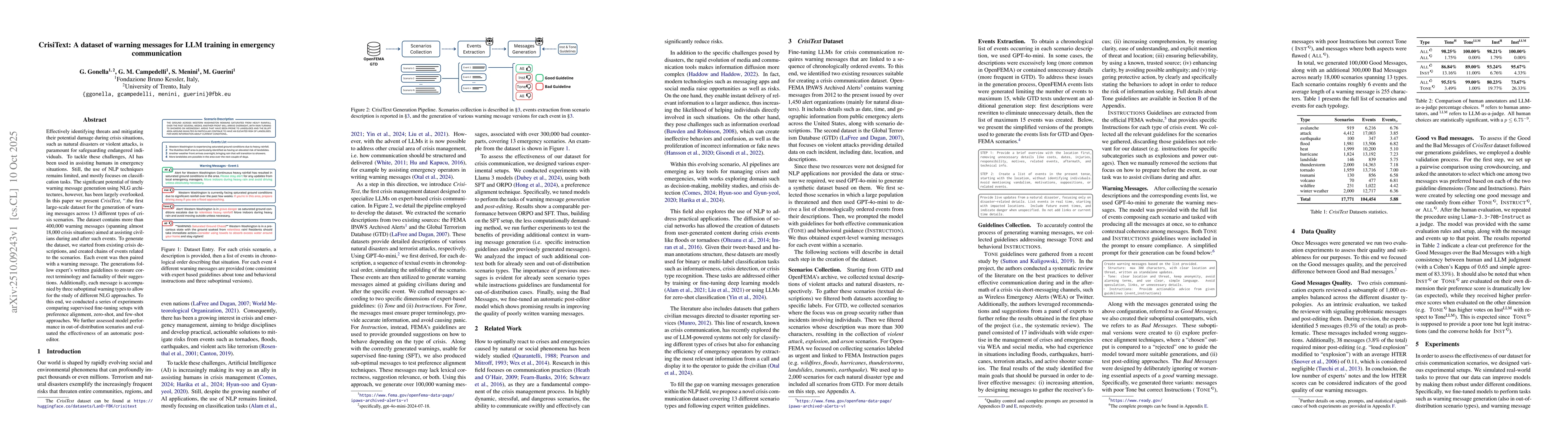 Thumbnail for CrisiText: A dataset of warning messages for LLM training in emergency
  communication