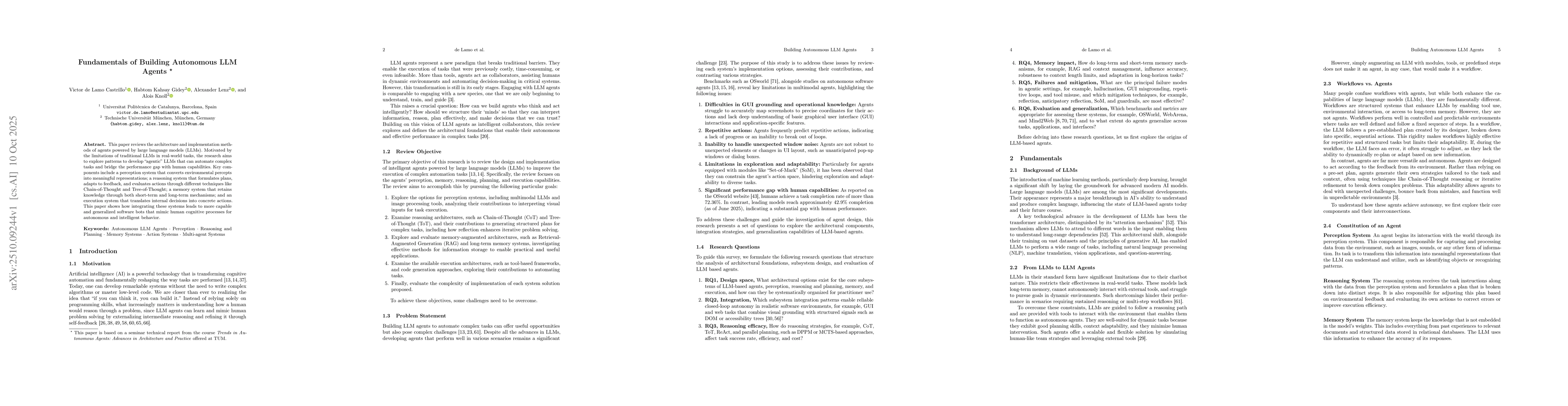 Thumbnail for Fundamentals of Building Autonomous LLM Agents