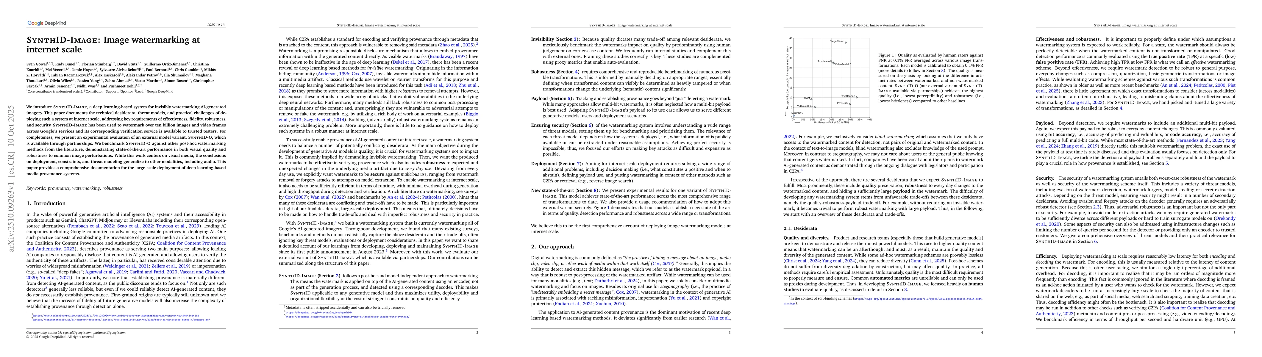 Thumbnail for SynthID-Image: Image watermarking at internet scale