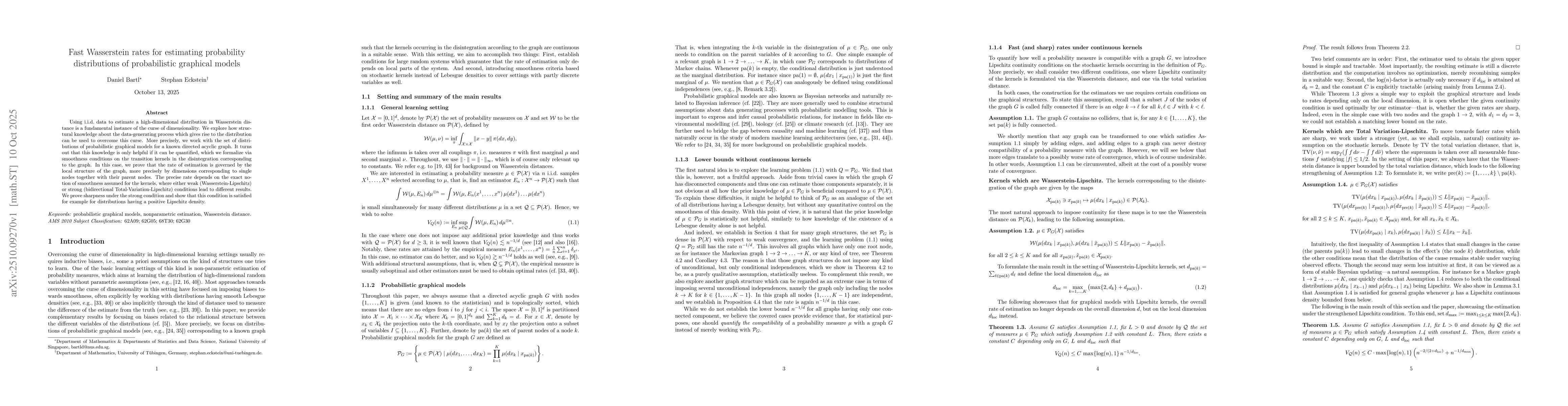 Thumbnail for Fast Wasserstein rates for estimating probability distributions of
  probabilistic graphical models