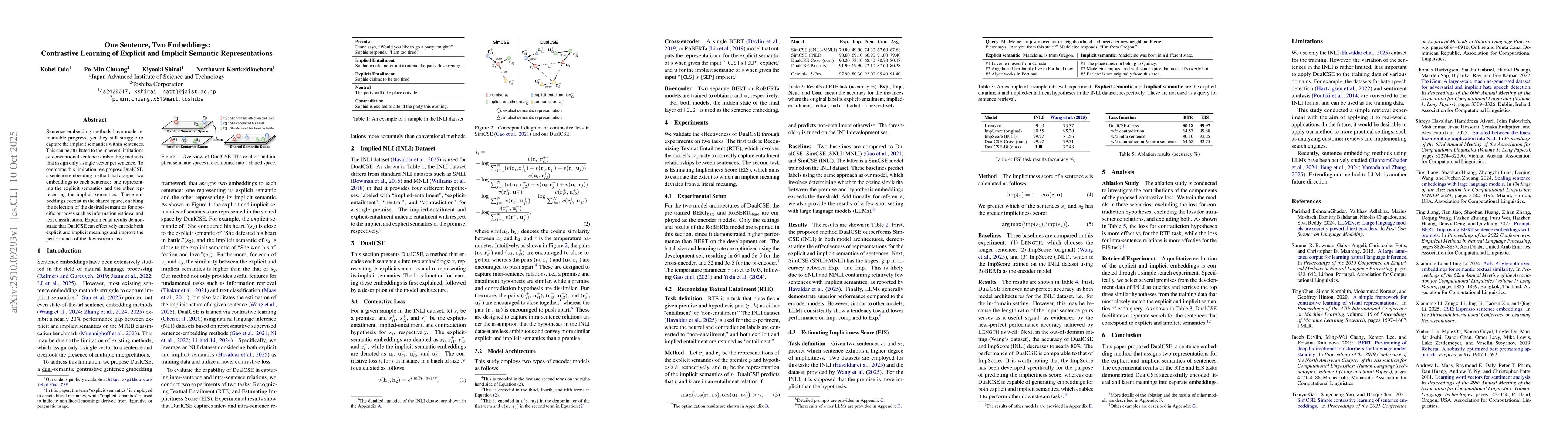 Thumbnail for One Sentence, Two Embeddings: Contrastive Learning of Explicit and
  Implicit Semantic Representations