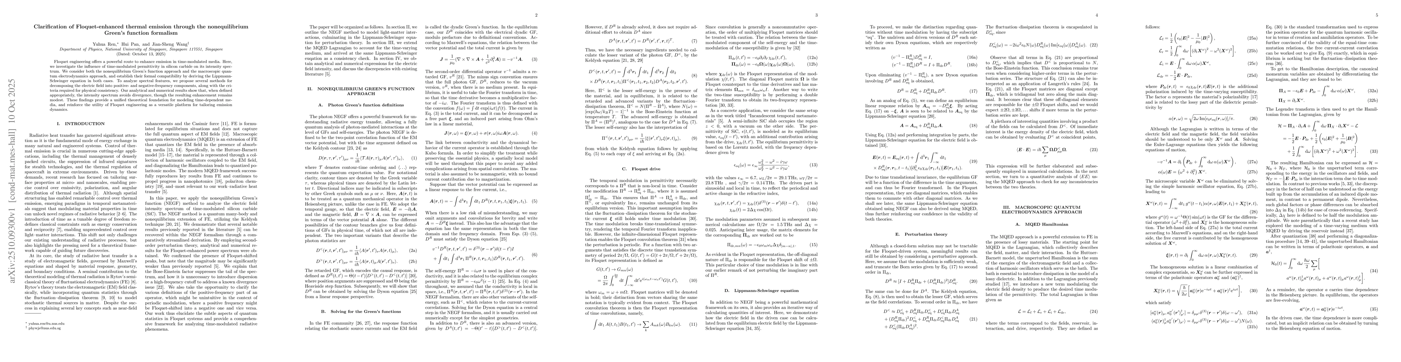 Thumbnail for Clarification of Floquet--Enhanced Thermal Emission Through the
  Nonequilibrium Green's Function Formalism