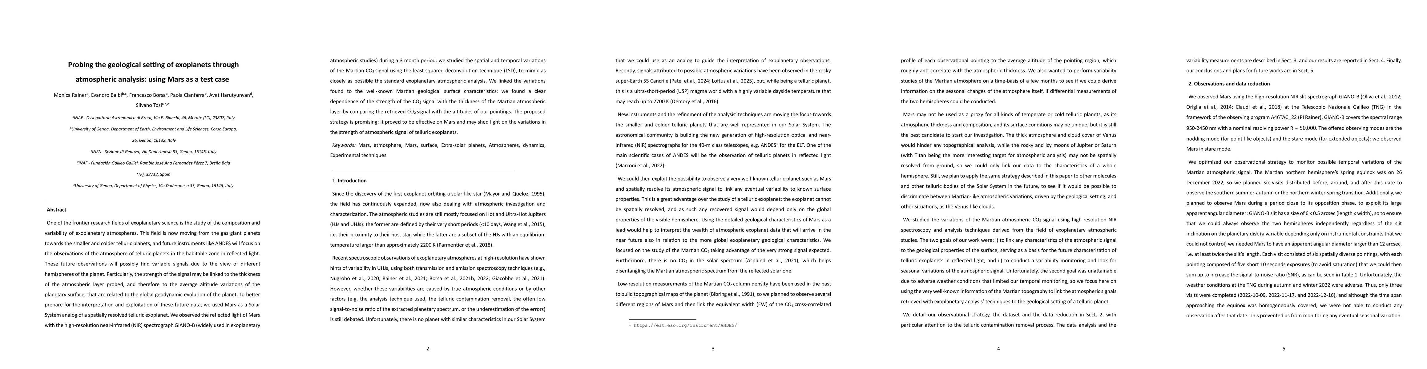 Thumbnail for Probing the geological setting of exoplanets through atmospheric
  analysis: using Mars as a test case