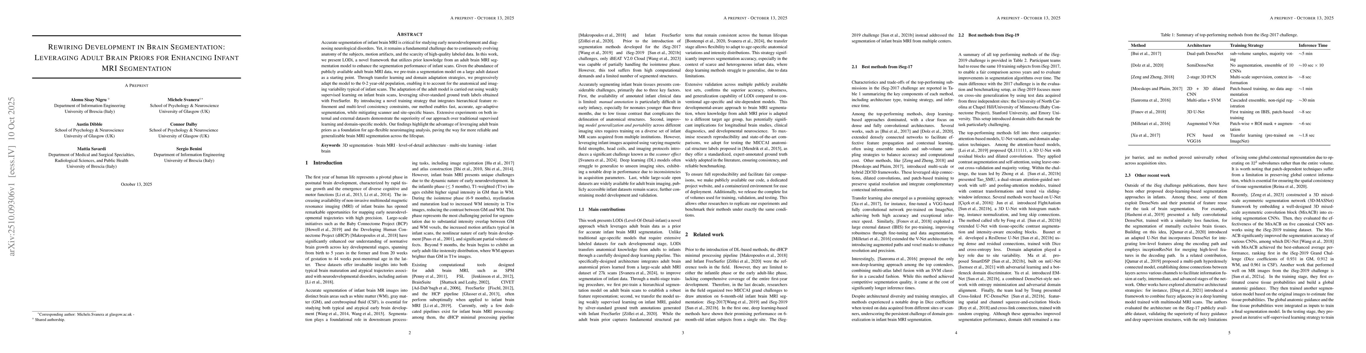Thumbnail for Rewiring Development in Brain Segmentation: Leveraging Adult Brain
  Priors for Enhancing Infant MRI Segmentation