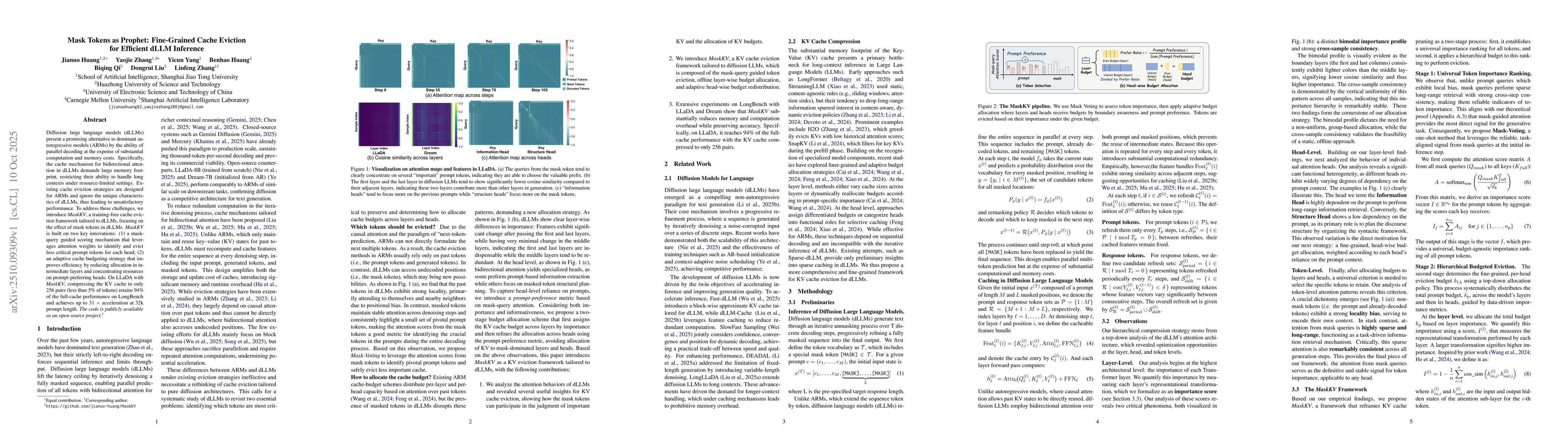 Thumbnail for Mask Tokens as Prophet: Fine-Grained Cache Eviction for Efficient dLLM
  Inference