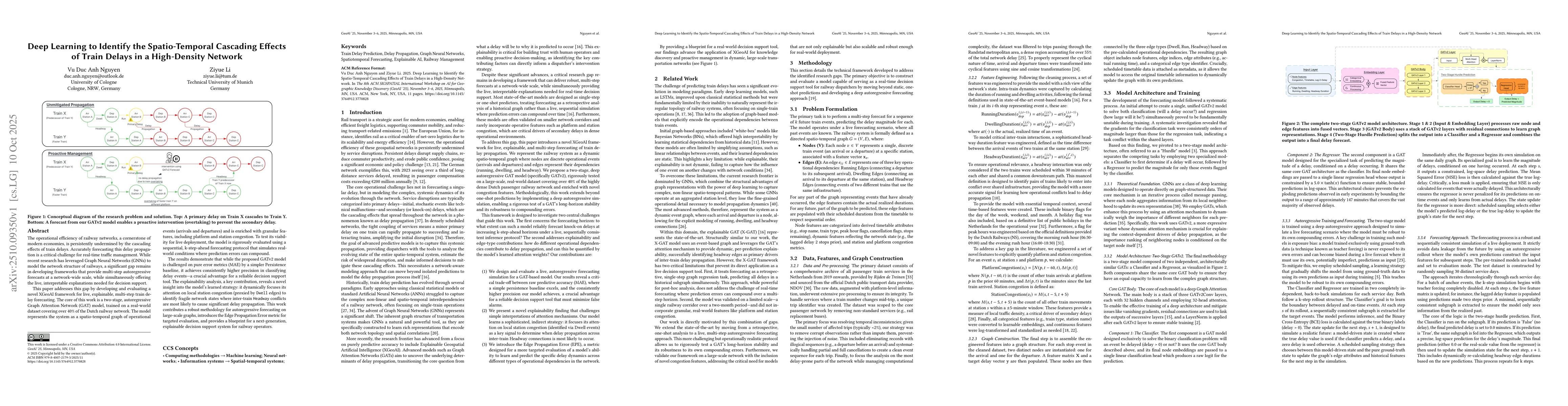 Thumbnail for Deep Learning to Identify the Spatio-Temporal Cascading Effects of Train
  Delays in a High-Density Network