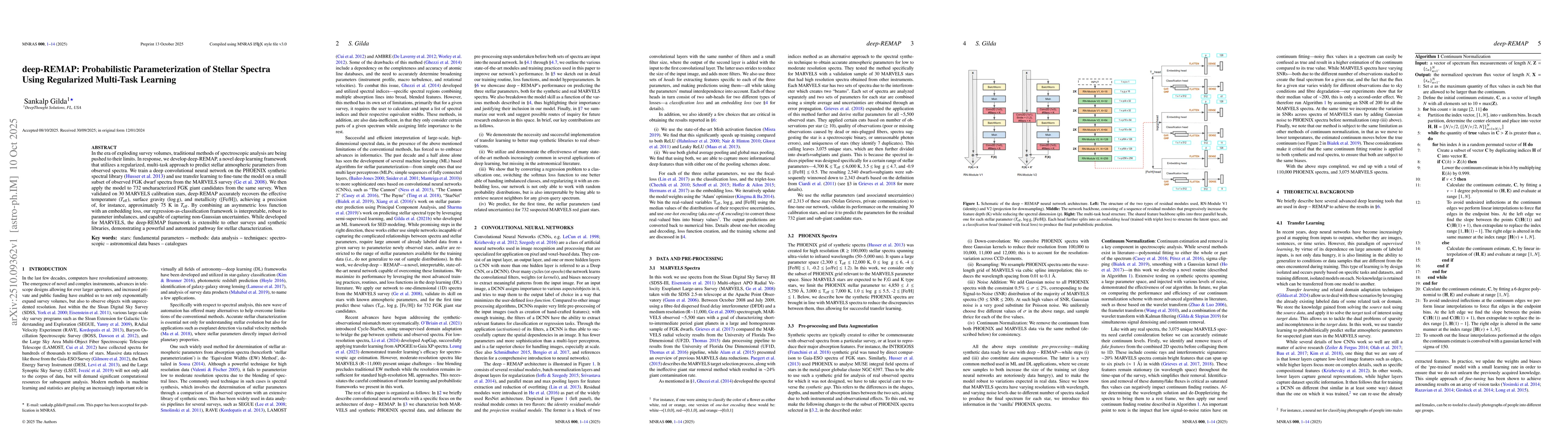 Thumbnail for deep-REMAP: Probabilistic Parameterization of Stellar Spectra Using
  Regularized Multi-Task Learning