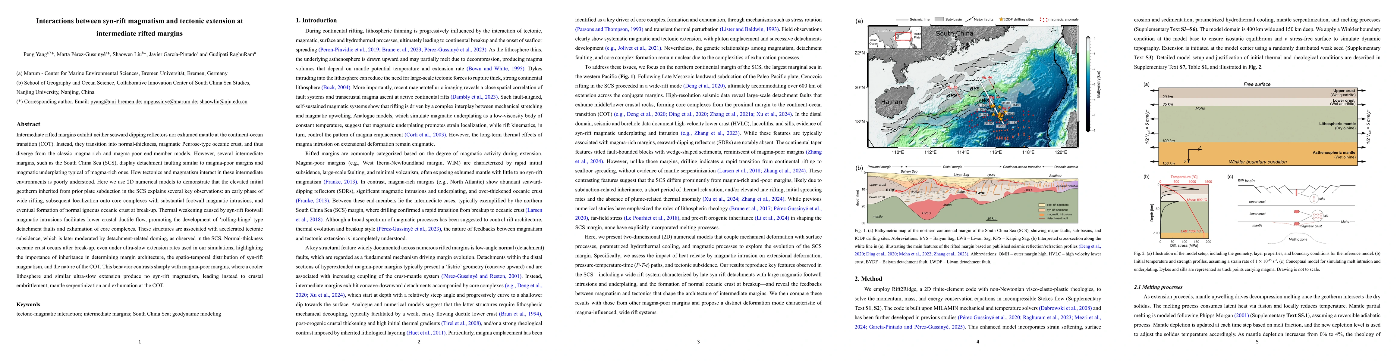 Thumbnail for Interactions between syn-rift magmatism and tectonic extension at
  intermediate rifted margins
