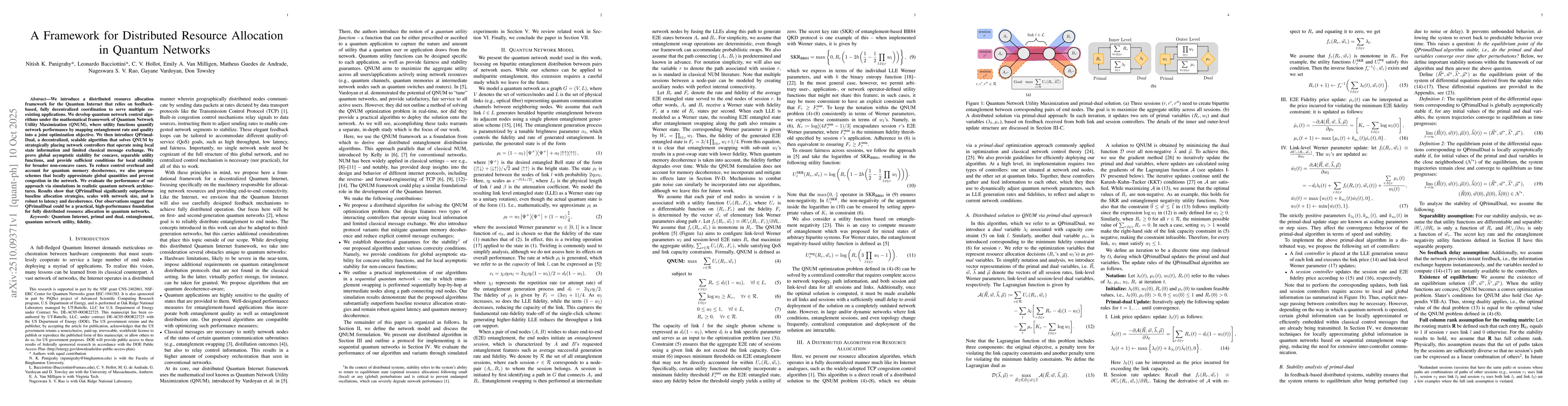 Thumbnail for A Framework for Distributed Resource Allocation in Quantum Networks