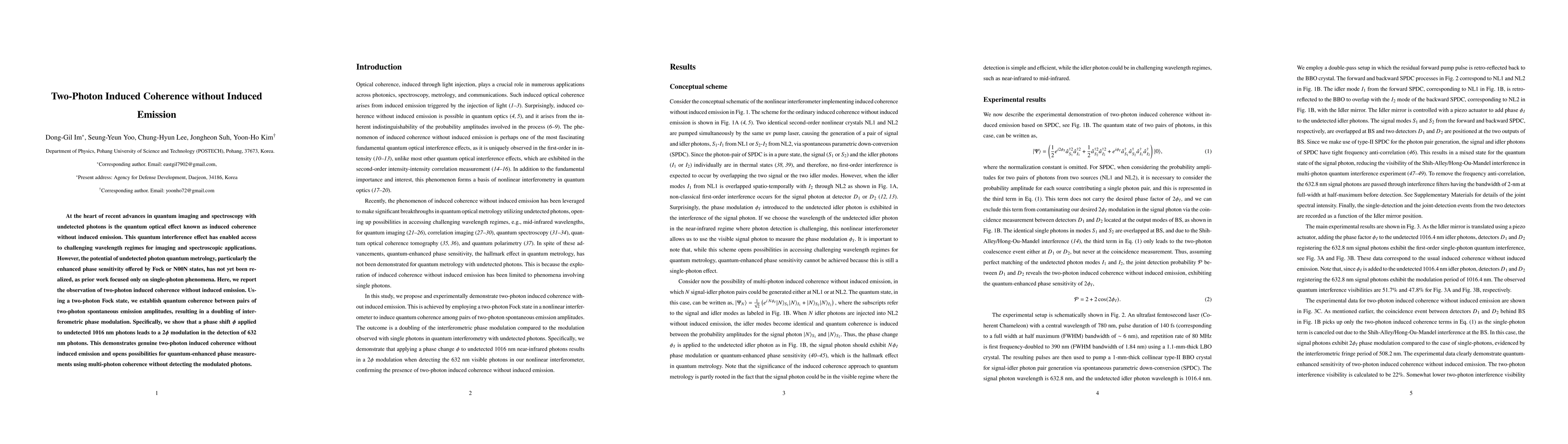 Thumbnail for Two-Photon Induced Coherence without Induced Emission